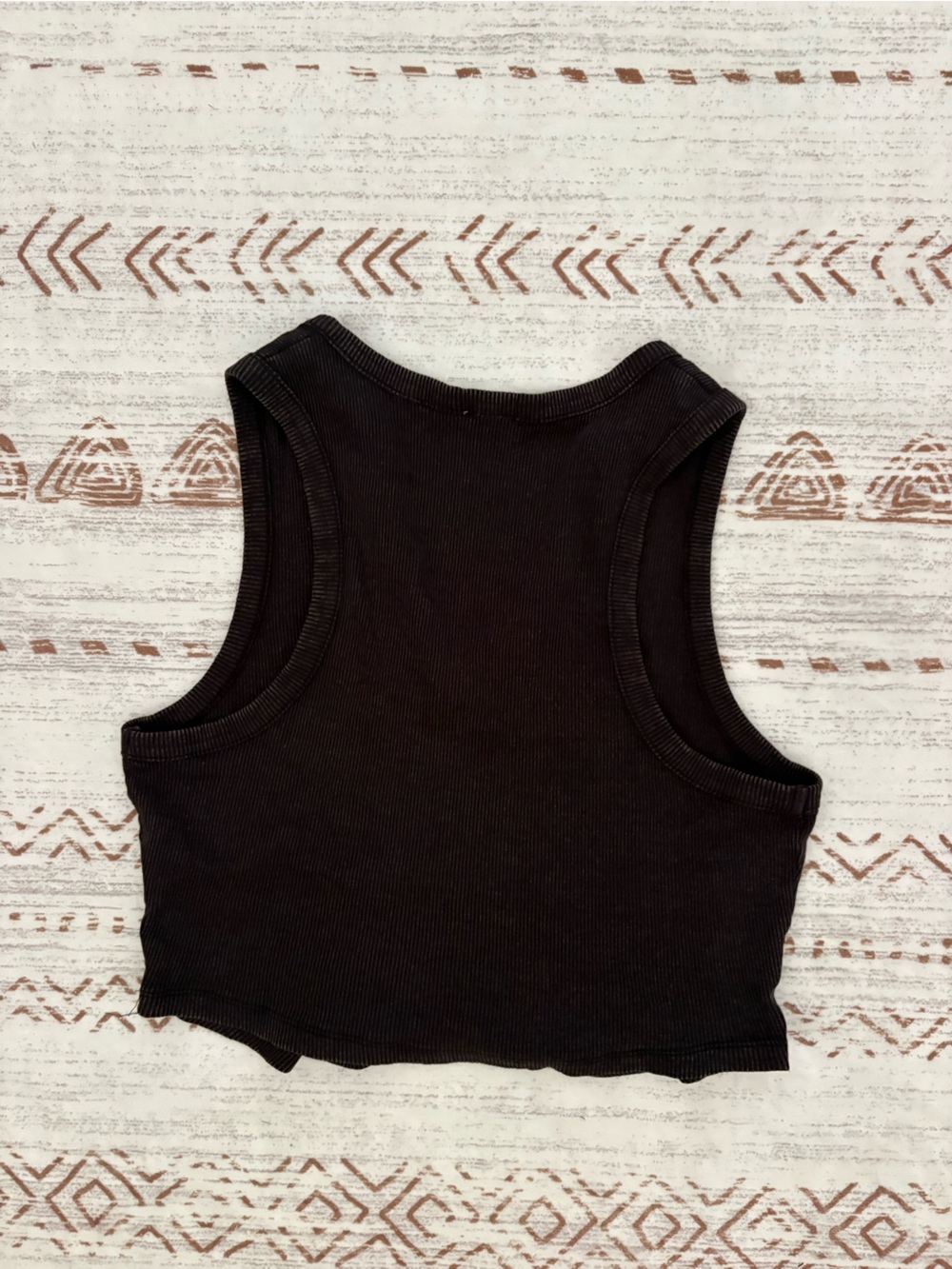Garage Black Ribbed Button-Front Tank - Picture 2 of 3